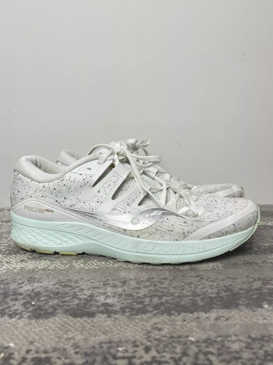 Saucony Womens Ride ISO S10444 40 White Running Shoes Lace Up Size 11