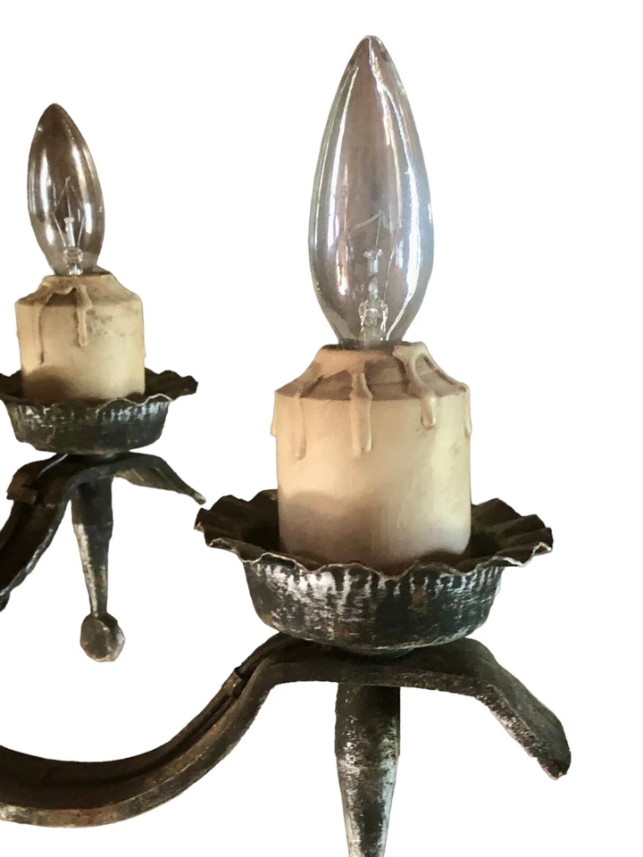 ÚNICA LÁMPARA MARTILLADA VINTAGE ANTIGUA ARTES Y MANUALIDADES/MISIÓN Foto 2 de 4