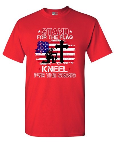 Camiseta Camiseta Stand For The Flag Kneel For The Cross Soldier Flag EE. UU. (C) DT Adulto - Imagen 5 de 6