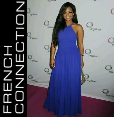 $268 French Connection Purple CELEBRITY Keyhole Back Maxi Dress Gown ~ 8  M3020
