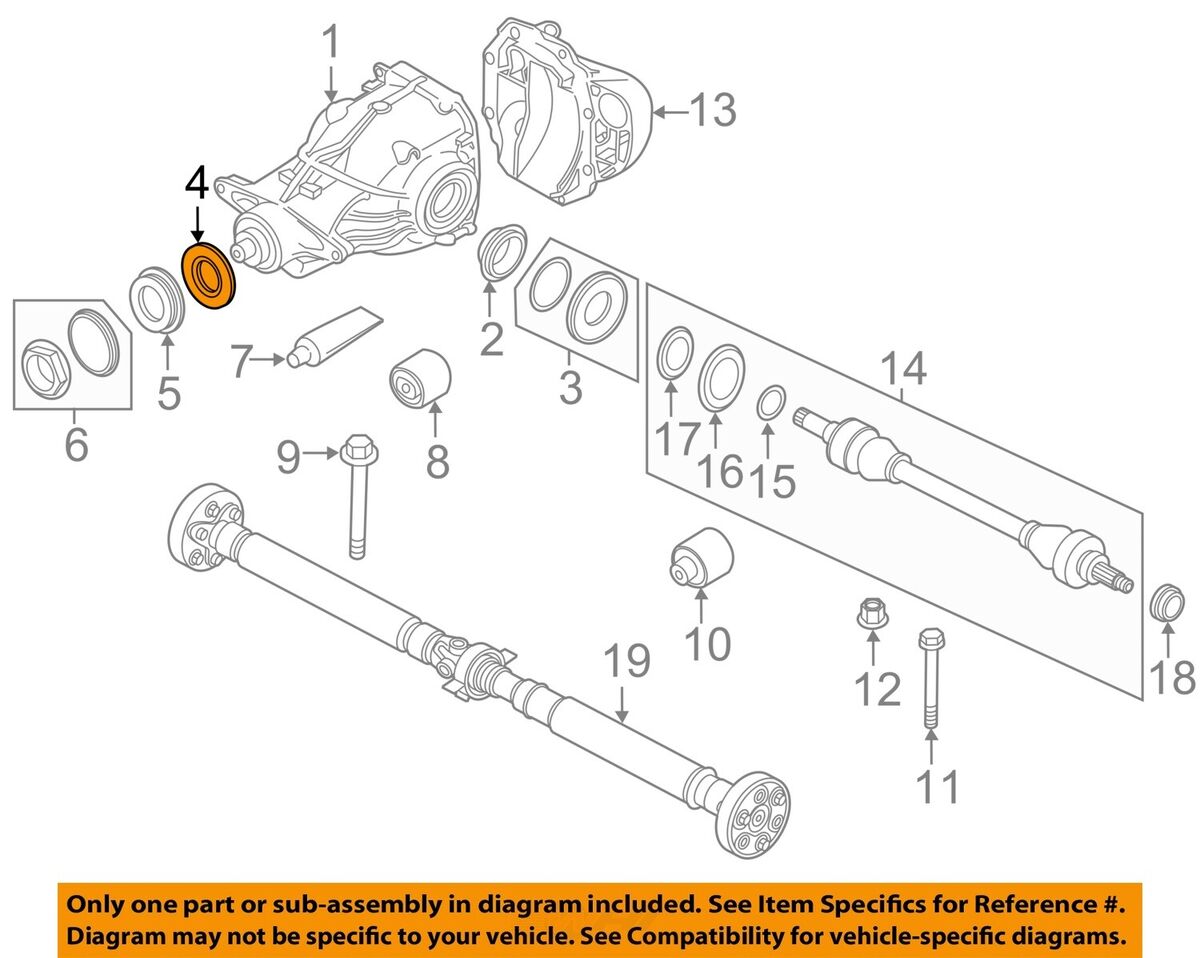 BMW OEM 00-13 X5 Rear Differential-Pinion Seal 31507609535 BMW OEM 00-13 X5 Rear Differential-Pinion Seal 31507609535