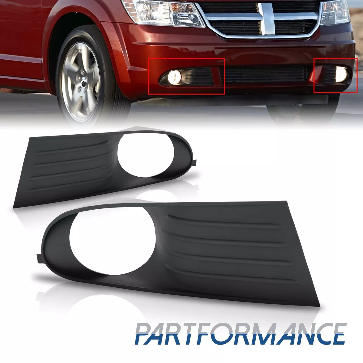 Fog Light Trim Set For 2009 2013 Dodge Journey Left Right 2Pcs