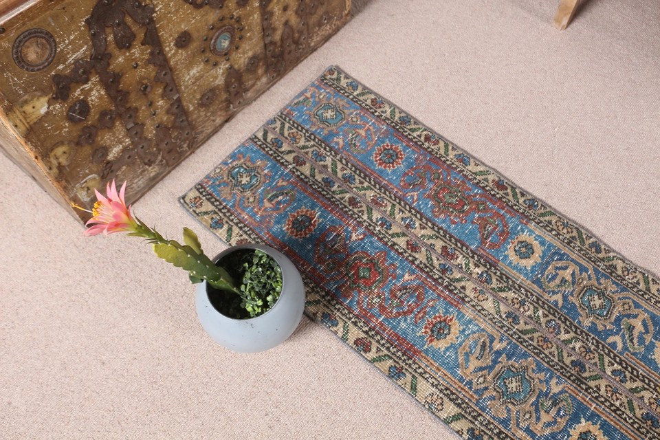 1.9x7 ft Runner Rugs, Turkish Rug, Boho Rug, Oushak Rugs, Vintage Rugs