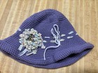Knitted Beanie With Broche Pin Purple Vintage — photo 1