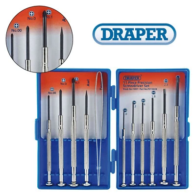 Draper 11 Piece Mini Precision Screwdriver Set Jewellers Glasses Phone Repair