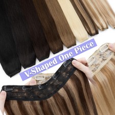 U Shape 100 Remy Human Hair Extensions Clip In Russian One Piece Full Head 120G