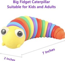 12 Pieces Fidget Slug Sensory Toy Stress Relief Anti-Anxiety for Kids and Adults