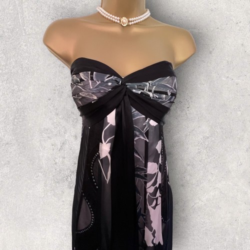 Maxi Vestido de Ocasión Monzón para Mujer Clementine Negro Seda Reino Unido 12 Nuevo con Etiquetas Precio de venta sugerido por el fabricante 180 GBP - Imagen 2 de 6