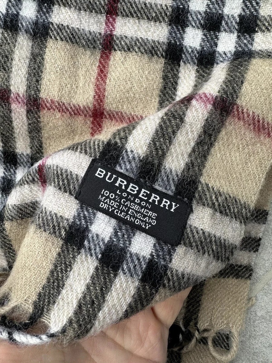 BURBERRY VINTAGE 100 % CASHMERE SCARF NOVA CHECK 163x33 cm | eBay