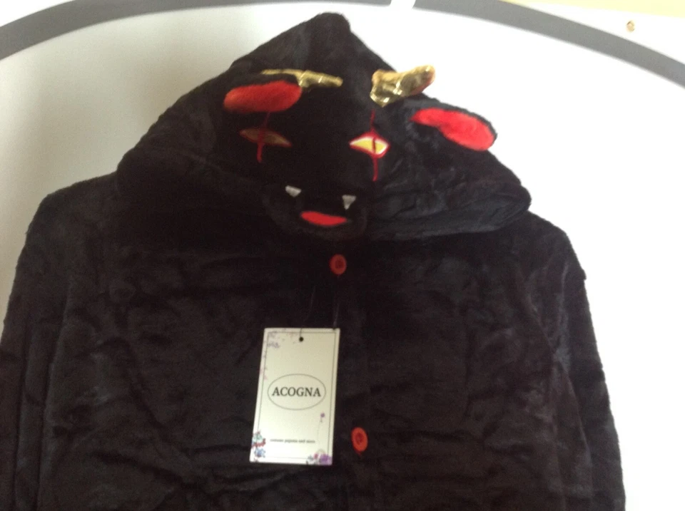 ACOGNA дьявол детский костюм девочка цельный пижамы флис Хэллоуин косплей Sz. 12 - Изображение 3 из 4