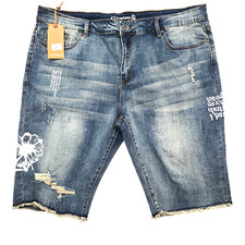 Premium Crysp Men's Shorts Stone Wash Design Rips Distressed Denim Jeans Shorts