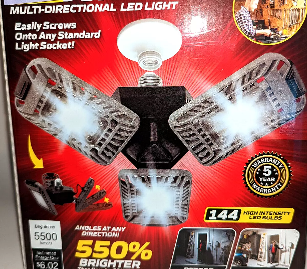 Bell Howell TriBurst PRO 5500 Bright LED Lights Lumens Multi