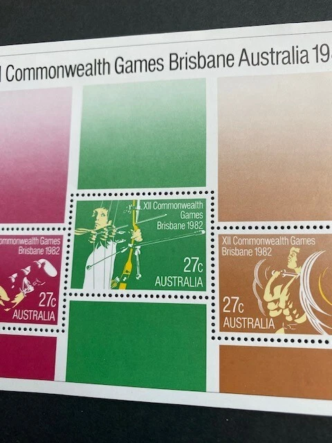 1982 AUSTRALIA # 842-844a, S/S, COMMONWEALTH GAMES, MINT - Image 3 of 4
