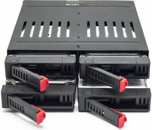 4 Slot x 2.5" HDD SSD SATA Backplane Enclosure 5.25 Bay Internal Rack Hard Disk