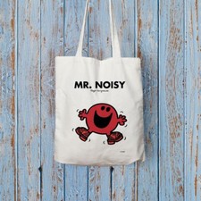 Mr Men Tote Mr Noisy Long Handled Printed Canvas Shopper Shoulder Bag Natural