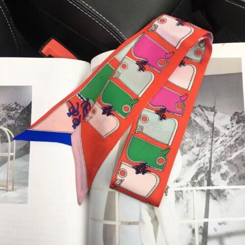 Sallys Boutique Silk Scarf Ribbon Horses Print Slim Head Band Neck Tie 85x5cm - Picture 41 of 51