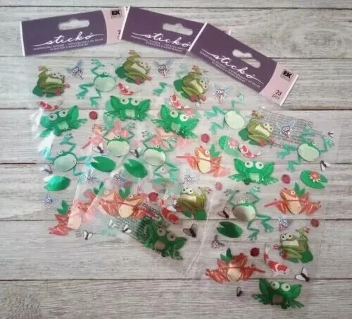 frogs scrapbook fun stickers puffy dimensional EK success 4 packs - Image 2 of 2