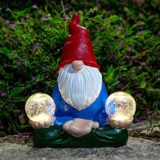 GNOME GARDEN STATUE--DEEP IN MEDITATION--OUTDOOR TESTED--APPROX 1 FOOT HIGH