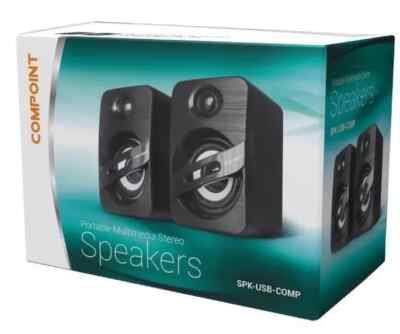 6 W USB-betriebene Stereolautsprecher, schwarz - COMPOINT