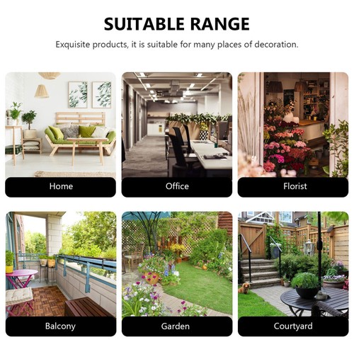 Set of 3 Potted Plants Tin Flower Indoor Creative Bucket Reusable