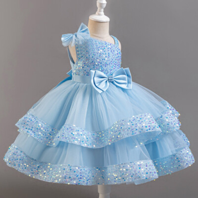 Kleinkind Kinder Tüll Partykleid Mädchen Prinzessin Abendkleid Blumenmädchen-130