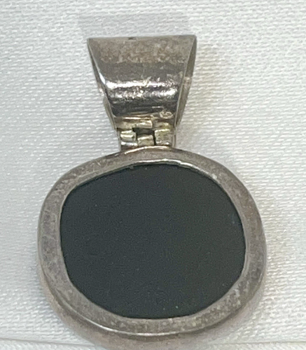 Vintage 925 Sterling Silber Mexiko Anhänger dichroitische Kunst Glasdiode mehrfarbig - Bild 2 von 6