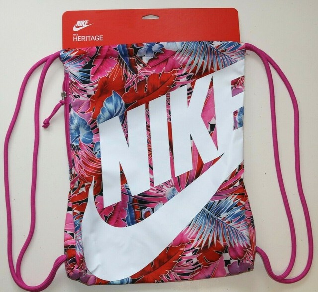 nike floral drawstring bag