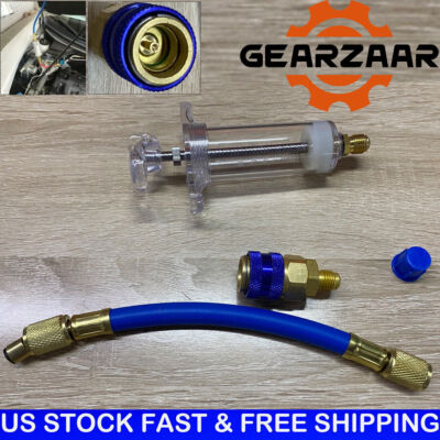 A/C AC Oil And Dye Injector With R-134a Snap Quick Coupler 1/4'' SAE Connector