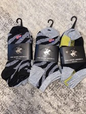 NEW Beverly Hills Polo Club Low Cut Boys Socks 9 Pair Black, Gray Sz 6-3