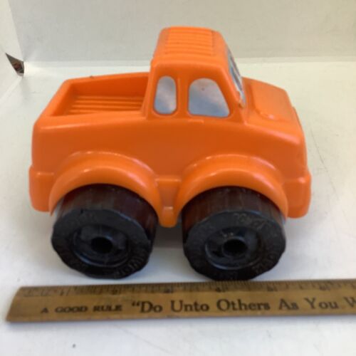 Camion da costruzione arancione da lavoro vintage per bambini lungo 6 - Foto 1 di 5