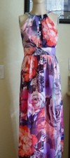 Eliza J Floral Print Fit & Flare Maxi Dress (size 2)
