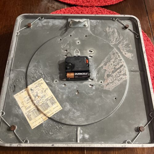 Vintage Simplex Wall Clock Thick Glass Metal CONVERTED To BATTERY. 12x12 - Picture 2 of 3