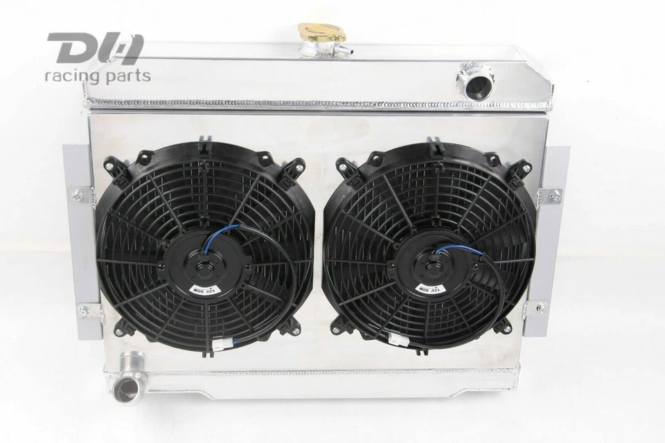 3 filas 24" W radiador + cubierta + ventilador de 12" 1972-86 para Jeep CJ7 CJ5 CJ6 Scrambler #583 Foto 4 de 4