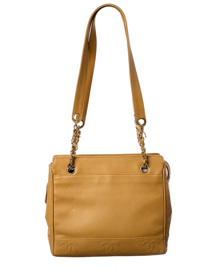 Сумка-тоут Chanel из бежевой кожи с тройной кокосовой цепочкой оригинальные бывшие в употреблении 591790₽