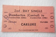 British Rail Railway Ticket Dumbarton to Carluke