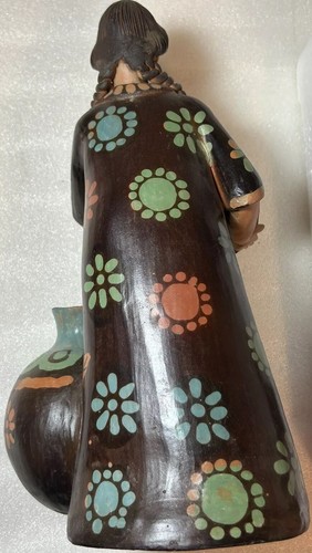 Chulucanas Peruvian Folk Art Fired Clay Figurines 12.5in Woman And 3 Burros VTG - Bild 18 von 22