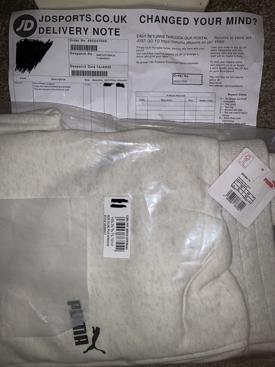 Puma Sportswear Core Fleece Joggers Women’s Trousers Gym Track Pants Size XL/16