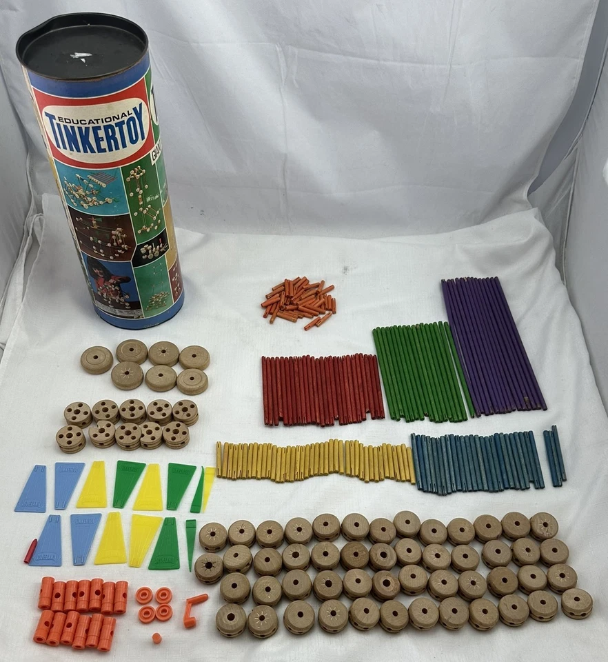 1972 Tinker Toys Giant Engineer Set in Good Condition Clean FREE SHIPPING - Image 1 of 4
