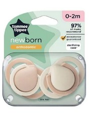 Image of Tommee Tippee Newborn Soothers, 0-2 Months, Muted Colours Peach and Cream