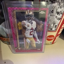 Topps Chrome 2025 Deommodore Lenoir Pink X Fractor 49ers Football Card #269