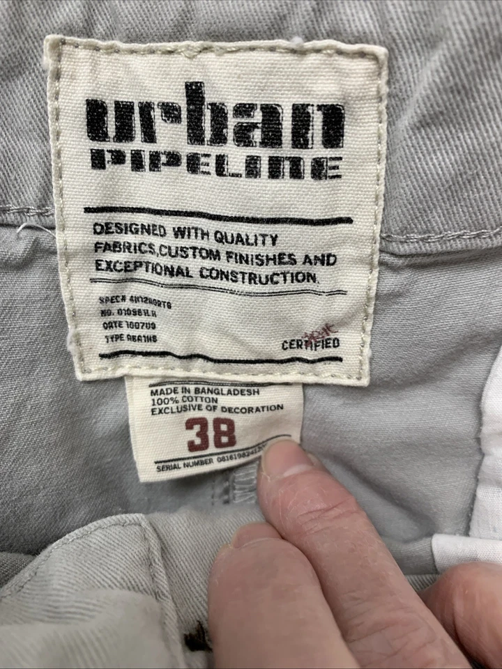Pantalones Cortos de Carga Urban Pipeline Para Hombre 38 Gris Claro Bolsillos Pesca Camping Foto 2 de 4