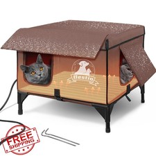 Heated Cat House Outdoor Waterproof Large 21"x17"x17"