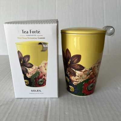 Tea Forte Soleil Tea Steeping Cup with Infuser New York Botanical Garden Tea Mug