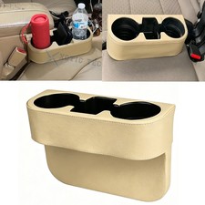 Console Side Pocket Leather Cover Car Phone Cup Holder Auto Front Seat Organizer
