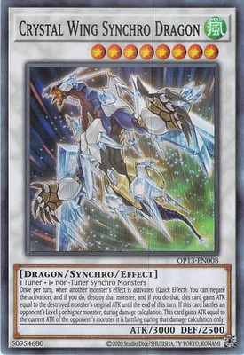 Crystal Wing Synchro Dragon Super Rare OTS Tournament Pack 13 OP13-EN008 NM