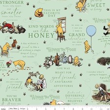Winnie the Pooh Main Green Cotton Fabric