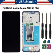A For Boost Mobile Celero 5G Plus 2023 LCD Display Touch Screen Digitizer Frame