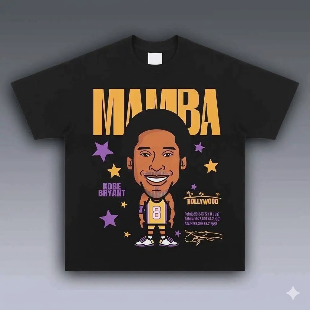 Kobe Bryant Allen Iverson Vintage Graphic T-Shirt Retro Basketball Legend Tee
