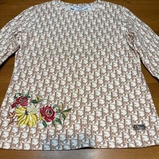 Christian Dior Galliano Trotter Monogram Flower Embroidery Stone Top FR40