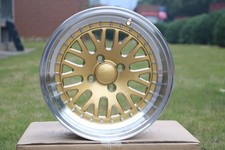 W310-gdmls 15x8.0 4x100 Et0 73.1 Gold Machined Lip Set Of 4 Wheels